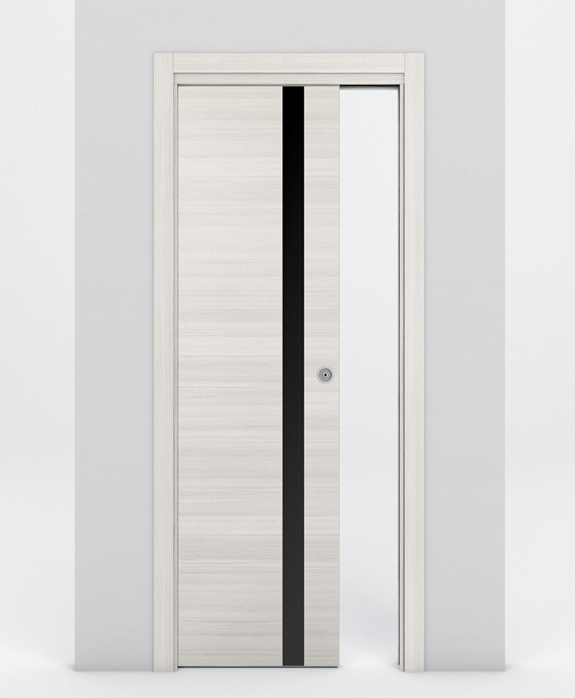Nova 1G Braga Crema Matrix Laminated Modern Pocket Door - Doors and Beyond