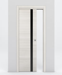 Nova 1G Braga Crema Matrix Laminated Modern Pocket Door - Doors and Beyond