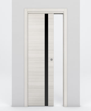 Nova 1G Braga Crema Matrix Laminated Modern Pocket Door - Doors and Beyond