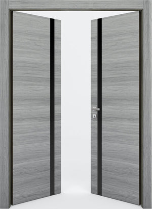 Nova 1G Braga Olmo Matrix CPL  Modern Double Pre-Hung Door - Doors and Beyond