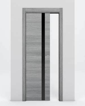 Nova 1G Braga Olmo Matrix Laminated Modern Pocket Door - Doors and Beyond