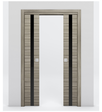 Nova 1G Braga Palissandro Matrix Laminated Modern Double Pocket Door - Doors and Beyond