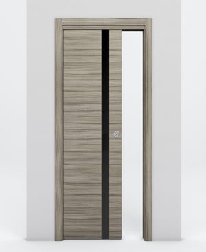 Nova 1G Braga Palissandro Matrix Laminated Modern Pocket Door - Doors and Beyond