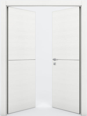 Nova 1H Braga Bianco Matrix CPL Modern Double Pre-Hung Door - Doors and Beyond