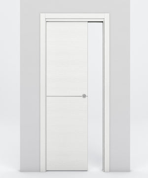 Nova 1H Braga Bianco Matrix Laminated Modern Pocket Door - Doors and Beyond
