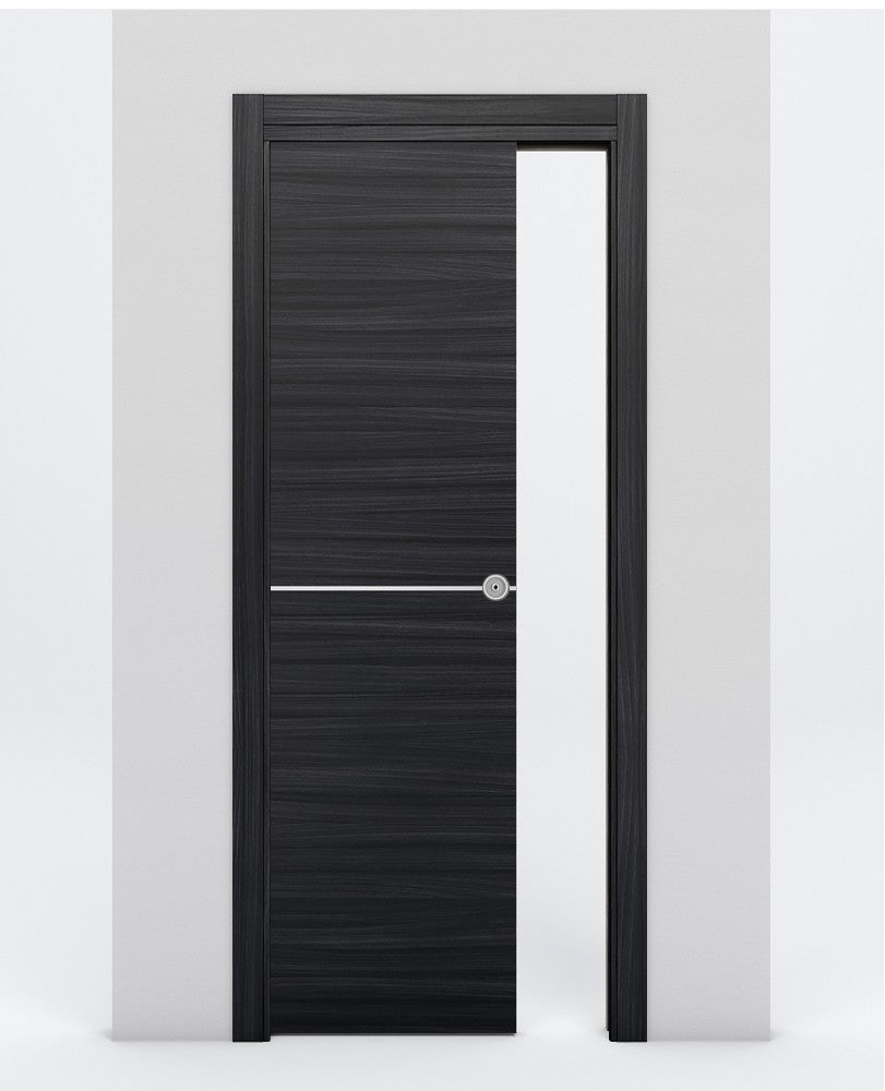 Nova 1H Braga Blu Matrix Laminated Modern Pocket Door - Doors and Beyond