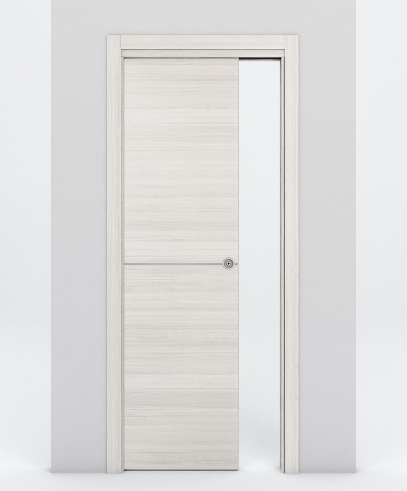 Nova 1H Braga Crema Matrix Laminated Modern Pocket Door - Doors and Beyond