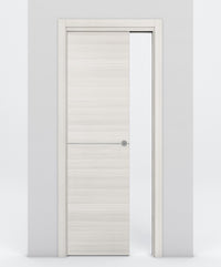 Nova 1H Braga Crema Matrix Laminated Modern Pocket Door - Doors and Beyond