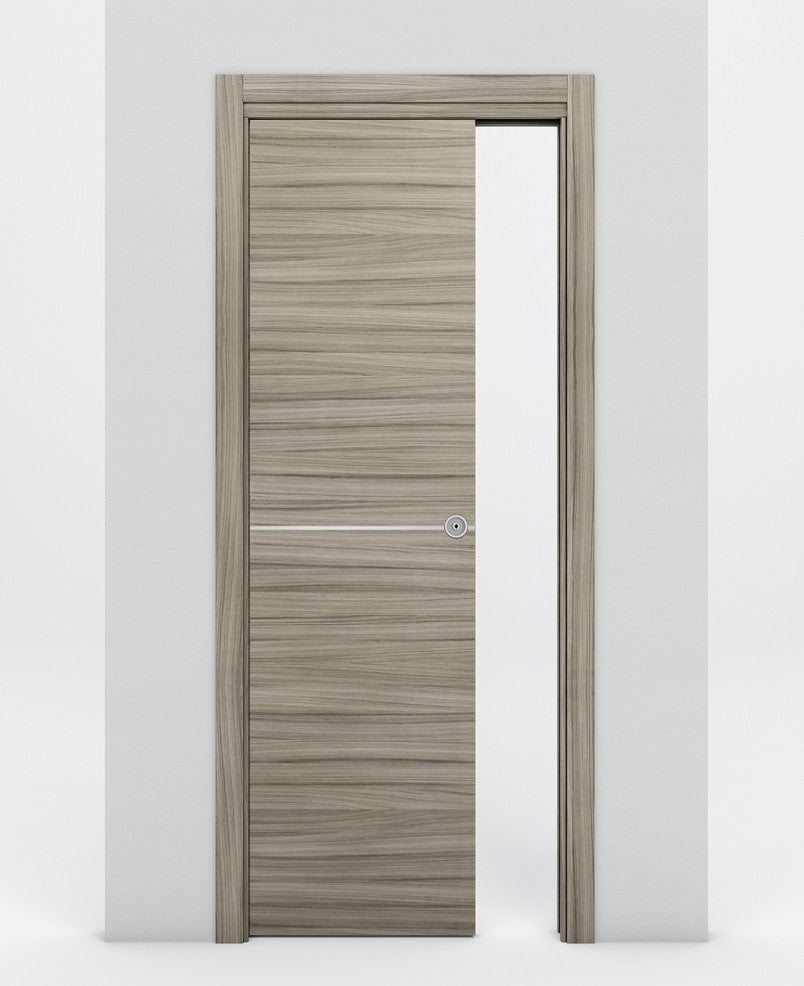 Nova 1H Braga Palissandro Matrix Laminated Modern Pocket Door - Doors and Beyond