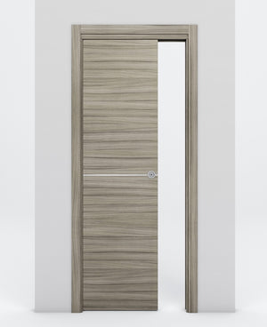 Nova 1H Braga Palissandro Matrix Laminated Modern Pocket Door - Doors and Beyond