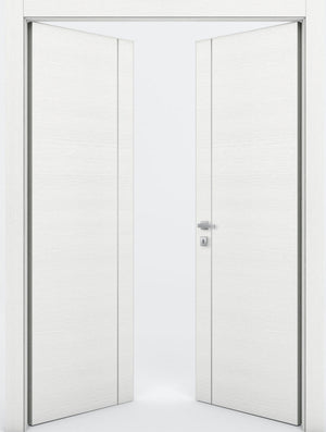 Nova 1V Braga Bianco Matrix CPL Modern Double Pre-Hung Door - Doors and Beyond