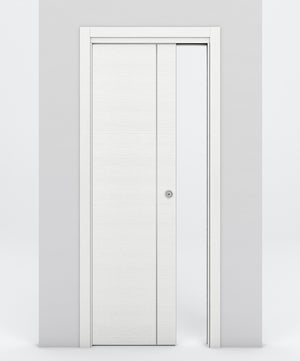 Nova 1V Braga Bianco Matrix Laminated Modern Pocket Door - Doors and Beyond