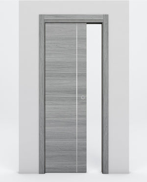 Nova 1V Braga Olmo Matrix Laminated Modern Pocket Door - Doors and Beyond