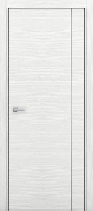 Nova 1VR Braga Bianco Matrix CPL Modern Single Pre-hung Door - Doors and Beyond
