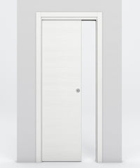 Nova 1VR Braga Bianco Matrix Laminated Modern Pocket Door - Doors and Beyond