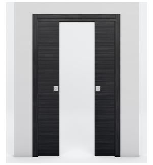 Nova 1VR Braga Blu Matrix Laminated Modern Double Pocket Door - Doors and Beyond