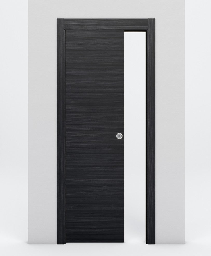 Nova 1VR Braga Blu Matrix Laminated Modern Pocket Door - Doors and Beyond
