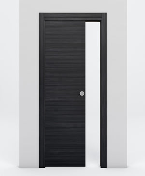 Nova 1VR Braga Blu Matrix Laminated Modern Pocket Door - Doors and Beyond