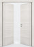 Nova 1VR Braga Crema Matrix CPL  Modern Double Pre-Hung Door
