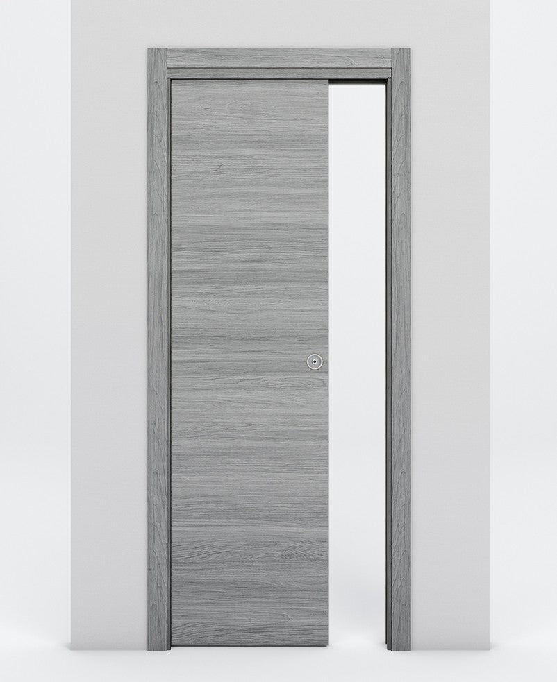 Nova 1VR Braga Olmo Matrix Laminated Modern Pocket Door - Doors and Beyond