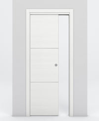 Nova 2H Braga Bianco Matrix Laminated Modern Pocket Door - Doors and Beyond