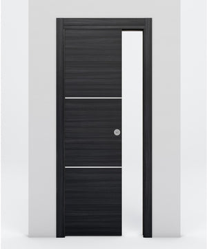 Nova 2H Braga Blu Matrix Laminated Modern Pocket Door - Doors and Beyond