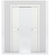 Nova 2HC Braga Bianco Matrix Laminated Modern Double Pocket Door - Doors and Beyond