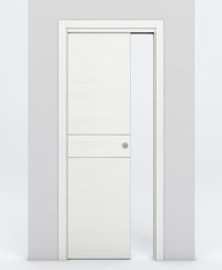 Nova 2HC Braga Bianco Matrix Laminated Modern Pocket Door - Doors and Beyond