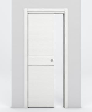 Nova 2HC Braga Bianco Matrix Laminated Modern Pocket Door - Doors and Beyond