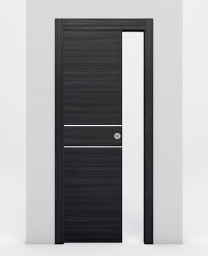 Nova 2HC Braga Blu Matrix Laminated Modern Pocket Door - Doors and Beyond