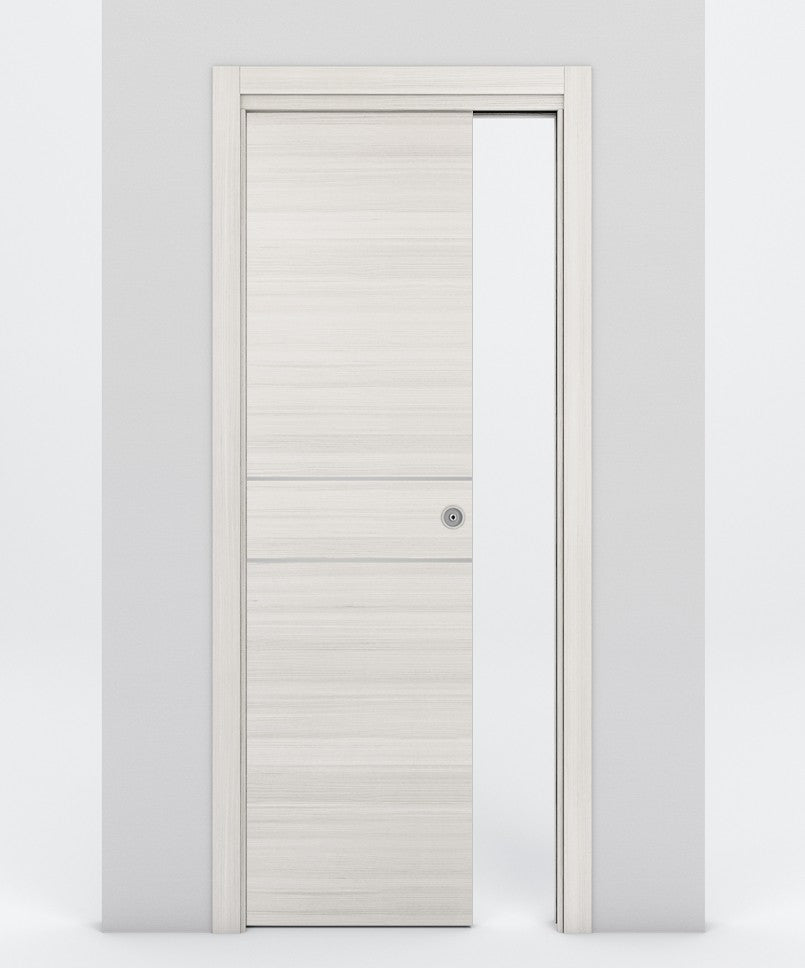 Nova 2HC Braga Crema Matrix Laminated Modern Pocket Door - Doors and Beyond