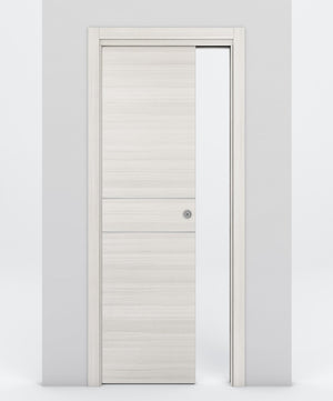 Nova 2HC Braga Crema Matrix Laminated Modern Pocket Door - Doors and Beyond