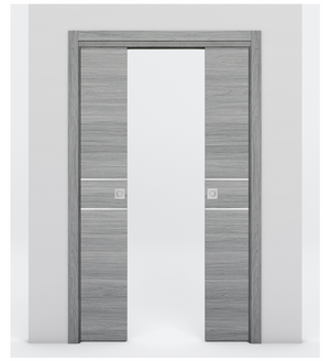 Nova 2HC Braga Olmo Matrix Laminated Modern Double Pocket Door - Doors and Beyond