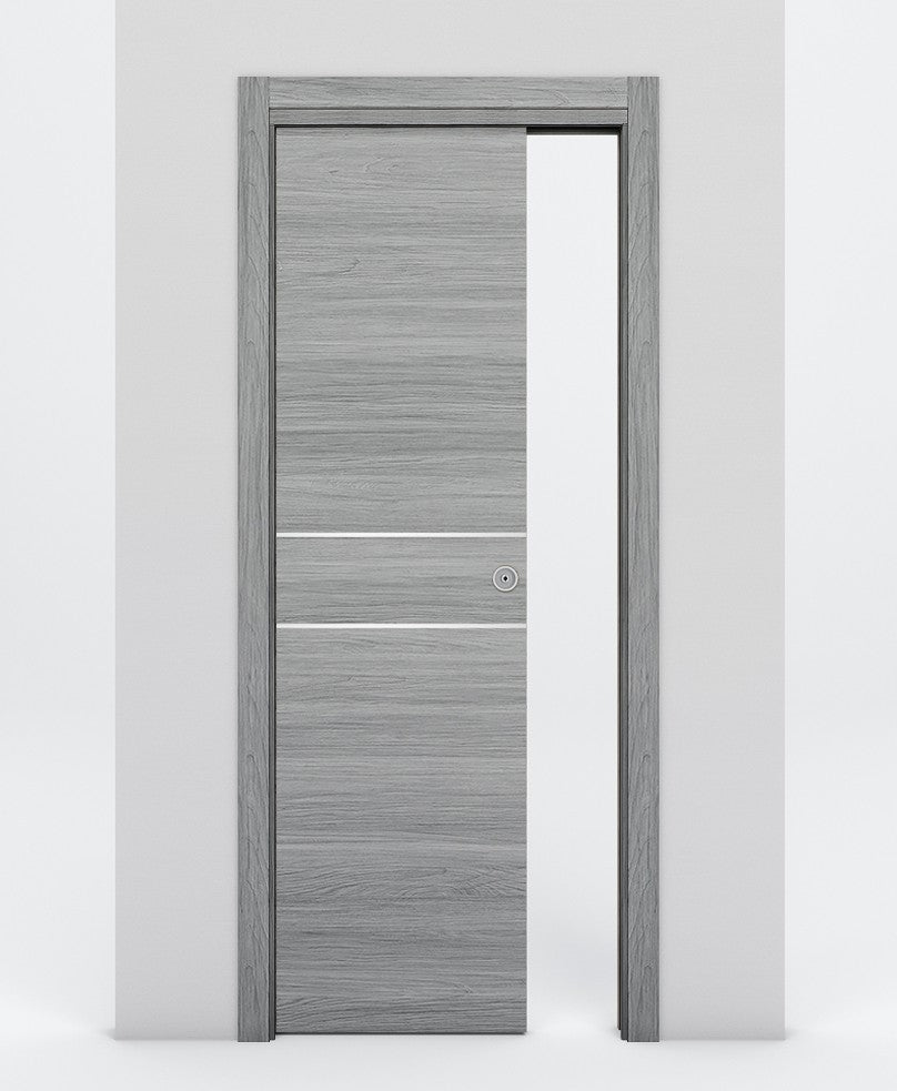 Nova 2HC Braga Olmo Matrix Laminated Modern Pocket Door - Doors and Beyond