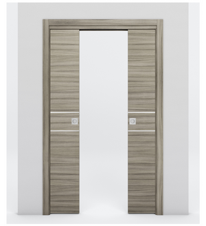 Nova 2HC Braga Palissandro Matrix Laminated Modern Double Pocket Door - Doors and Beyond