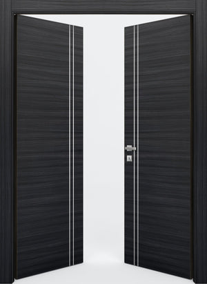 Nova 2V Braga Blu Matrix CPL Modern Double Pre-Hung Door - Doors and Beyond