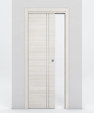 Nova 2V Braga Crema Matrix Laminated Modern Pocket Door - Doors and Beyond