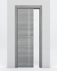 Nova 2V Braga Olmo Matrix Laminated Modern Pocket Door - Doors and Beyond