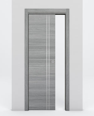 Nova 2V Braga Olmo Matrix Laminated Modern Pocket Door - Doors and Beyond