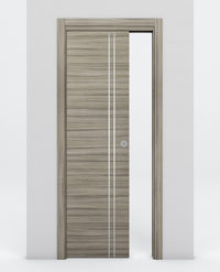 Nova 2V Braga Palissandro Matrix Laminated Modern Pocket Door - Doors and Beyond