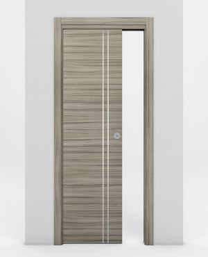 Nova 2V Braga Palissandro Matrix Laminated Modern Pocket Door - Doors and Beyond
