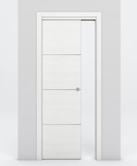 Nova 3H Braga Bianco Matrix Laminated Modern Pocket Door - Doors and Beyond