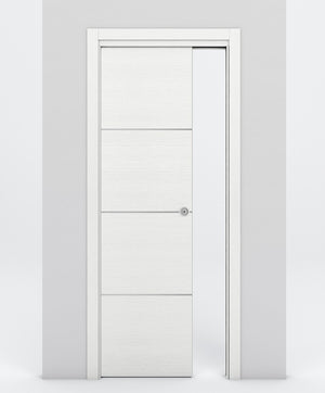Nova 3H Braga Bianco Matrix Laminated Modern Pocket Door - Doors and Beyond