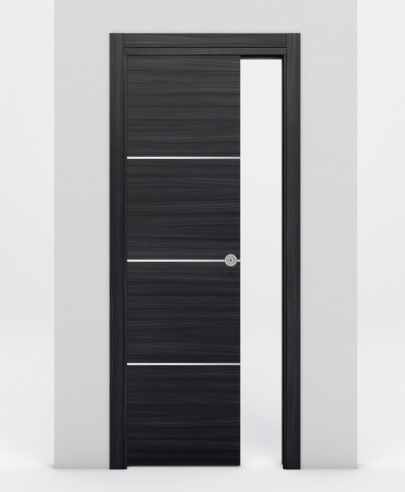 Nova 3H Braga Blu Matrix Laminated Modern Pocket Door - Doors and Beyond