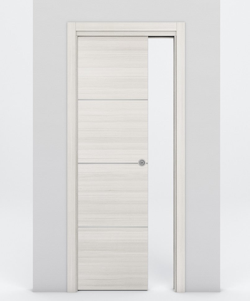 Nova 3H Braga Crema Matrix Laminated Modern Pocket Door - Doors and Beyond