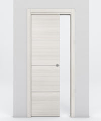 Nova 3H Braga Crema Matrix Laminated Modern Pocket Door - Doors and Beyond