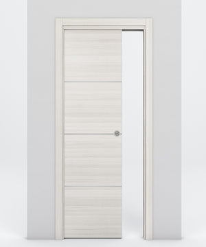 Nova 3H Braga Crema Matrix Laminated Modern Pocket Door - Doors and Beyond