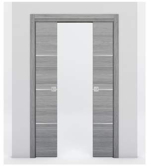 Nova 3H Braga Olmo Matrix Laminated Modern Double Pocket Door - Doors and Beyond