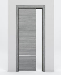 Nova 3H Braga Olmo Matrix Laminated Modern Pocket Door - Doors and Beyond