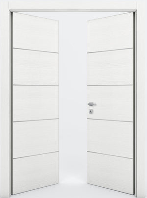 Nova 4H Braga Bianco Matrix CPL Modern Double Pre-Hung Door - Doors and Beyond